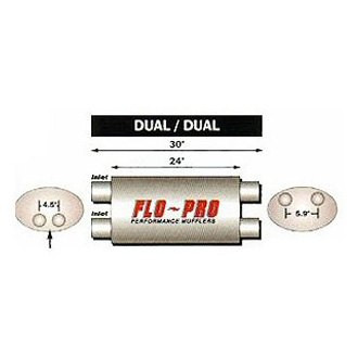 Flo-Pro® - Aluminized Steel Oval Gray Exhaust Muffler