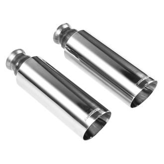 Flowmaster® - 304 SS Round Angle Cut Clamp-On Double-Wall Polished Exhaust Tips