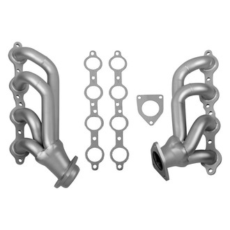 Flowtech® - Mild Steel Silver Metallic Ceramic Coated Short Tube Exhaust Headers with Gaskets