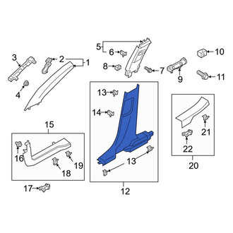 Ford OE - Left Lower Door Pillar Post Trim Set
