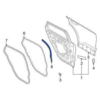 Ford OE - Rear Left Door Window Belt Weatherstrip