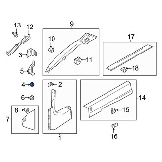 Ford OE - Kick Panel Trim Nut