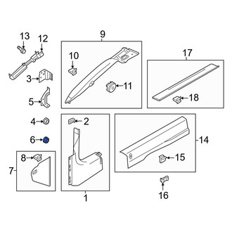 Ford OE - Kick Panel Trim Nut