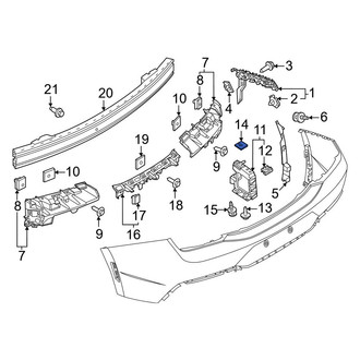 Ford OE - Bumper Cover Support Rail Nut