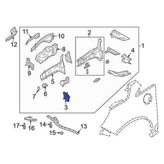 Ford OE - Left Bumper Impact Bar Bracket