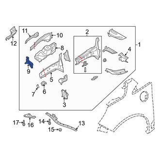 Ford OE - Front Right Fender Brace