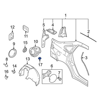 Ford OE - Right Quarter Panel Splash Shield Clip