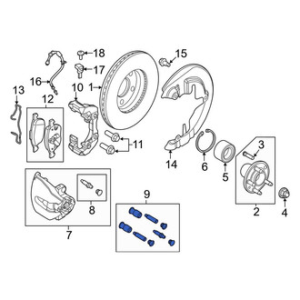 Ford OE - Front Disc Brake Caliper Bolt Kit