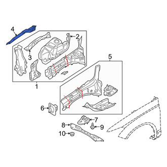 Ford OE - Front Left Upper Fender Rail