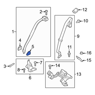 Ford OE - Rear Outer Seat Belt Bolt Cover Cap