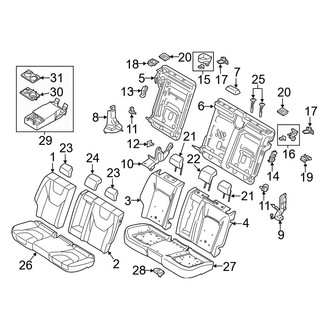 Ford OE - Seats & Tracks - Rear Seat Components (With Center Armrest)