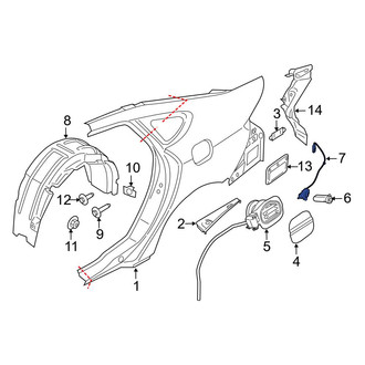 Ford OE - Rear Fuel Filler Door Release Cable