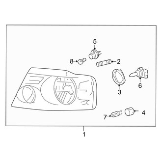 Ford OE - Front Lamps - Headlamp Components