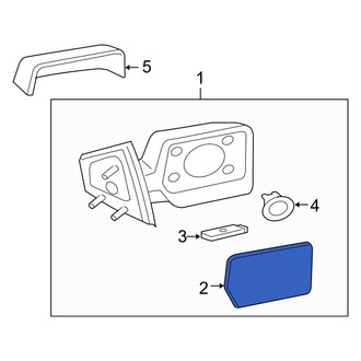 Ford OE - Front Left Door Mirror Glass
