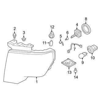 Ford OE - Front Lamps - Headlamp Components (With HID Headlamps), (FX2 / FX4 / King Ranch / Lariat / Limited / Platinum / STX / XL / XLT)