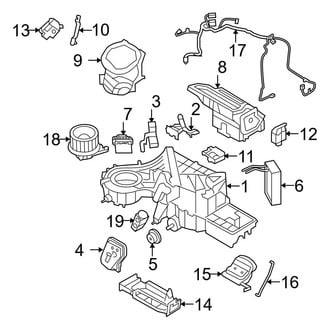 Ford OE - Air Conditioner & Heater - Evaporator & Heater Components (W/O Dual Zone A/C), (FX2 / FX4 / Harley-Davidson Edition / King Ranch / Lariat / Platinum / STX / XL / XLT)