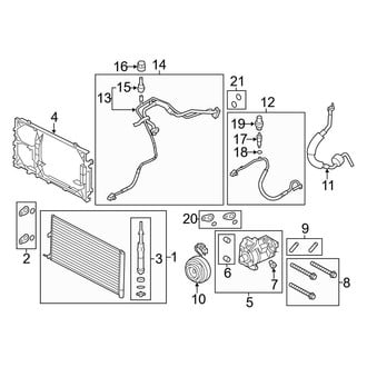 Ford OE - Air Conditioner & Heater - Condenser, Compressor & Lines