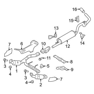 Ford OE - Exhaust System - Exhaust Components (FX2 / FX4 / Harley-Davidson Edition / King Ranch / Lariat / Platinum / XL / XLT 5.4L)