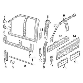 Ford OE - Cab - Aperture Panel (FX2 / FX4 / Harley-Davidson Edition / King Ranch / Lariat / Platinum / XL / XLT SuperCrew)