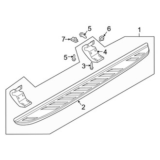 Ford OE - Cab - Running Board (Tubular, Type 14-With Openings), (FX2 / FX4 / Harley-Davidson Edition / King Ranch / Lariat / Platinum / XL / XLT SuperCrew)