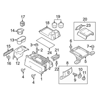 Ford OE - Front Console (W/O Flow Through Console), (FX2 / FX4 / Harley-Davidson Edition / King Ranch / Lariat / Platinum / STX / XL / XLT)
