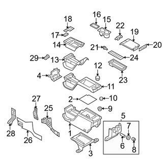 Ford OE - Front Console (Console Parts, With Flow Through Console), (FX2 / FX4 / Harley-Davidson Edition / King Ranch / Lariat / Platinum / STX / XL / XLT)