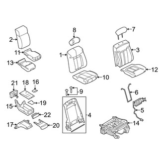 Ford OE - Seats & Tracks - Front Seat Components (40/20/40, W/O Armrest, Split Bench), (FX2 / FX4 / Harley-Davidson Edition / King Ranch / Lariat / Platinum / STX / XL / XLT)