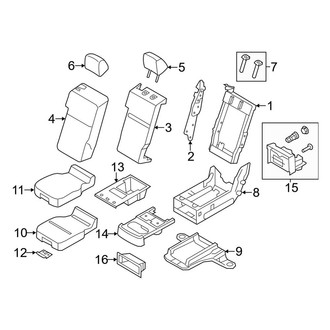 Ford OE - Seats & Tracks - Front Seat Components (40/20/40, W/O Armrest, Center Seat Split Bench)