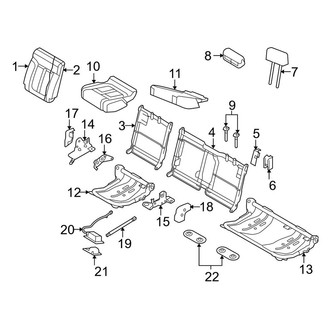 Ford OE - Seats & Tracks - Rear Seat Components (W/O Armrests), (FX2 / FX4 / King Ranch / Lariat / XL / XLT SuperCrew)