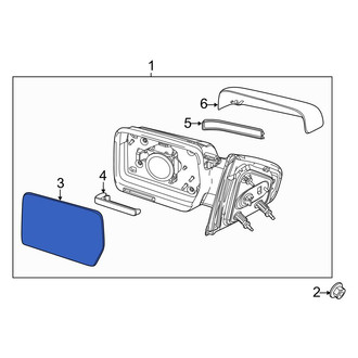 Ford OE - Front Left Door Mirror Glass