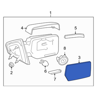 Ford OE - Front Left Door Mirror Glass