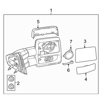 Ford OE - Front Door - Outside Mirrors (Trailer Tow, W/O Heat), (FX2 / FX4 / Harley-Davidson Edition / King Ranch / Lariat / Platinum / STX / XL / XLT)
