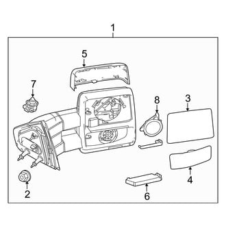 Ford OE - Front Door - Outside Mirrors (With Trailer Tow, With Heat, W/O Side Marker Lamp), (FX2 / FX4 / Harley-Davidson Edition / King Ranch / Lariat / Platinum / STX / XL / XLT)