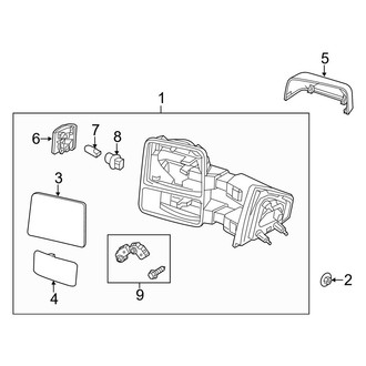 Ford OE - Front Door - Outside Mirrors (With Trailer Tow, With Heat, With Side Marker Lamp), (FX2 / FX4 / King Ranch / Lariat / Limited / Platinum / STX / XL / XLT)