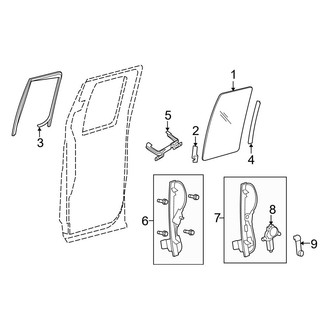Ford OE - Rear Door - Glass & Hardware (FX2 / FX4 / Lariat / STX / XL / XLT SuperCab)