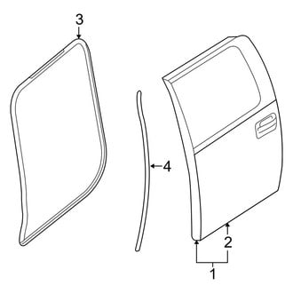 Ford OE - Rear Door - Door & Components (FX2 / FX4 / Harley-Davidson Edition / King Ranch / Lariat / Platinum / XL / XLT SuperCrew)