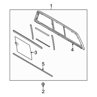 Ford OE - Back Glass - Glass (Sliding Window, W/O Power), (FX2 / FX4 / Harley-Davidson Edition / King Ranch / Lariat / Platinum / STX / XL / XLT)