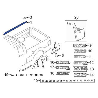 Ford OE - Rear Right Upper Truck Bed Molding