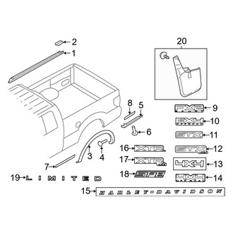 Ford OE - Pick Up Box - Exterior Trim (6.5' Box, Body Side)