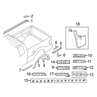 Ford OE - Pick Up Box - Exterior Trim (8' Box, Body Cide)