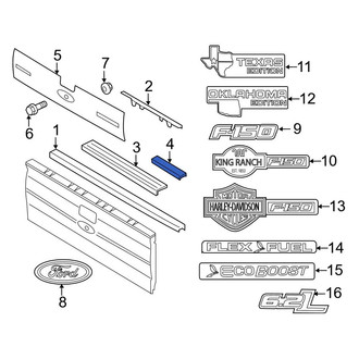 Ford OE - Rear Right Tailgate Molding