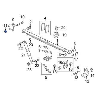 Ford OE - Rear Forward Leaf Spring Nut