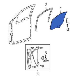 Ford OE - Rear Right Door Glass