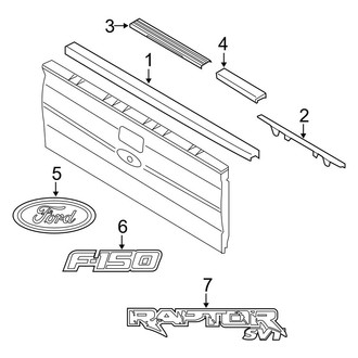Ford OE - Pick Up Box - Exterior Trim (Tail Gate), (SVT Raptor)