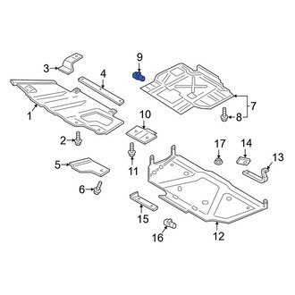 Ford OE - Powertrain Skid Plate Nut