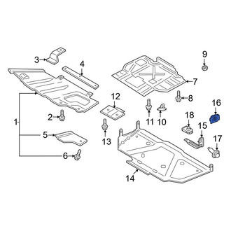 Ford OE - Radiator Support Splash Shield Nut