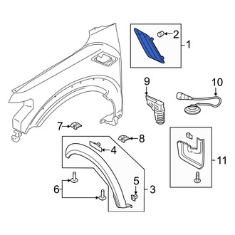 Ford OE - Front Right Upper Fender Molding