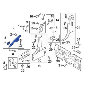 Ford OE - Right Body A-Pillar Trim Panel
