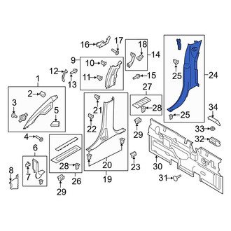 Ford OE - Left Body C-Pillar Trim Panel