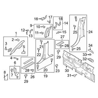 Ford OE - Cab - Interior Trim (Side & Rear Trim), (Raptor SuperCrew)
